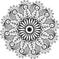 Hand drawing mandala flower pattern coloring page, vector