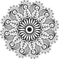 dibujo a mano mandala patrón de flores para colorear página, vector