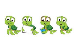 cute turtle animal cartoon graphic vector