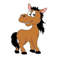 cute horse animal cartoon illustration vector
