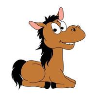 cute horse animal cartoon illustration vector