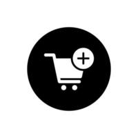 Add to shopping cart icon vector isolated on circle background