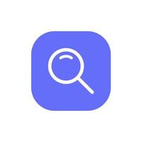 Search icon vector isolated on square background. Magnifying glass, loupe sign symbol