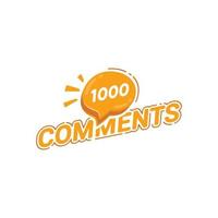 1000 comentarios plantilla de banner de redes sociales ilustración vectorial vector