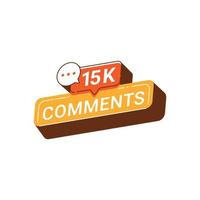 15K Comments social media banner template Vector illustration