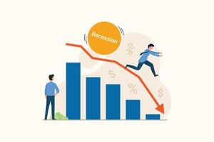 Economic crisis financial inflation design concept. Growing up prices for goods and value of money recession vector illustration