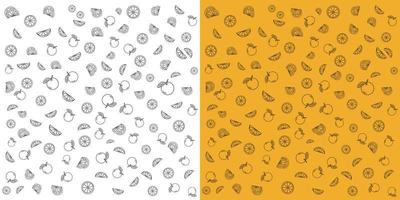 Classic Orange pattern in multiple shapes isolated on orange and white background. vector illustration