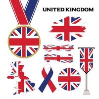 Elements Collection With The Flag of United Kingdom Design Template vector