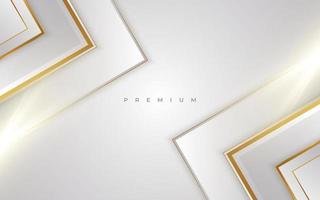 Luxury White and Gold Background with Golden Lines and Paper Cut Style. Premium Gray and Gold Background for Award, Nomination, Ceremony, Formal Invitation or Certificate Design vector