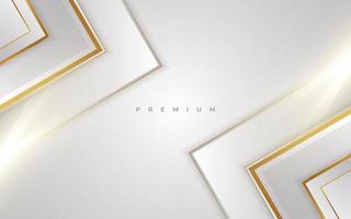 Luxury White and Gold Background with Golden Lines and Paper Cut Style. Premium Gray and Gold Background for Award, Nomination, Ceremony, Formal Invitation or Certificate Design vector