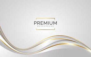 Luxury White and Gold Background with Golden Lines and Paper Cut Style. Premium Gray and Gold Background for Award, Nomination, Ceremony, Formal Invitation or Certificate Design vector