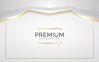 Luxury White and Gold Background with Golden Lines and Paper Cut Style. Premium Gray and Gold Background for Award, Nomination, Ceremony, Formal Invitation or Certificate Design vector