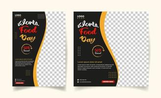 world food day design template for flyer and social media post vector