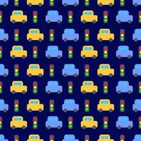 Cartoon cars seamless pattern. Vector illustration.