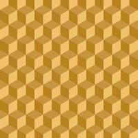 Gold geometric 3d cubes pattern. Abstract background. vector