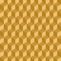 Gold geometric 3d cubes pattern. Abstract background. vector