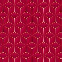 Red gold geometric 3d pattern. Abstract background. vector