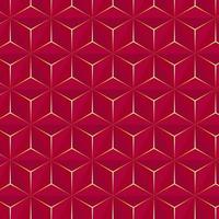 Red gold geometric 3d pattern. Abstract background. vector