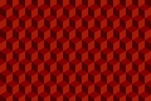 Red geometric 3d cubes pattern. Abstract background. vector