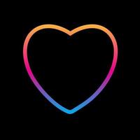 Rainbow silhouette of a heart on a black background. Vector illustration.