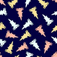 Cute cartoon axolotl. Seamless pattern. Vector. vector