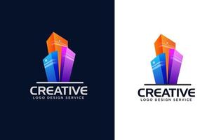 modern gradient Building logo icon or house logo vector