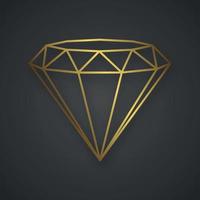 diamante de oro de lujo aislado. logotipo de línea vectorial para su diseño vector