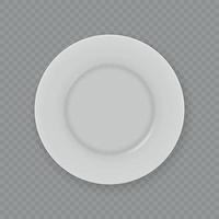 3d realistic white dish plate isolated for your design vector