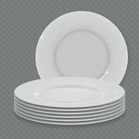 plato limpio blanco realista 3d aislado vector