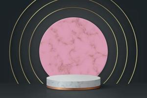 3d minimal scene with podium, Cosmetic product presentation mock vector