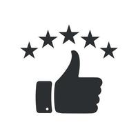 hand with thumb up and stars icon for your design vector