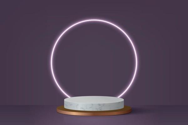 3d minimal scene with podium, Cosmetic product presentation mock
