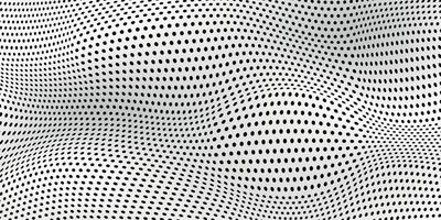 patrón de semitono de punto de onda abstracta, fondo de papel cuadriculado vector