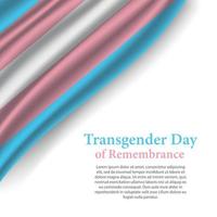 Waving ribbon or banner with Transgender pride flag vector