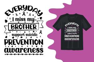 Suicide awareness typography t shirt design print on demand vector