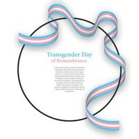 Waving ribbon or banner with Transgender pride flag vector