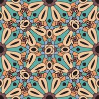 Abstract seamless pattern with mandala flower. Mosaic, tile vector