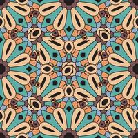 Abstract seamless pattern with mandala flower. Mosaic, tile vector