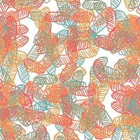 Fantasy messy freehand doodle geometric shapes seamless pattern.  Infinity ditsy scribble abstract card, layout. vector