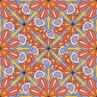 Abstract seamless pattern with mandala flower. Mosaic, tile. vector