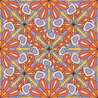 Abstract seamless pattern with mandala flower. Mosaic, tile. vector