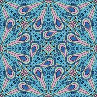 Abstract seamless pattern with mandala flower. Mosaic, tile. vector