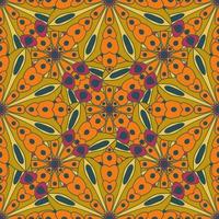 Abstract seamless pattern with mandala flower. Mosaic, tile. vector