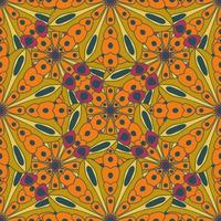 Abstract seamless pattern with mandala flower. Mosaic, tile. vector