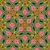 Abstract seamless pattern with mandala flower. Mosaic, tile vector