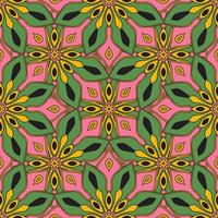 Abstract seamless pattern with mandala flower. Mosaic, tile vector