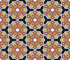 Abstract colorful doodle hexagon seamless pattern. Geo shape  background. Mosaic vector