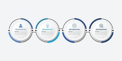 Vector Infographic label design template with icons and 4 options or steps. Can be used for process diagram, presentations, workflow layout, banner, flow chart, info graph.