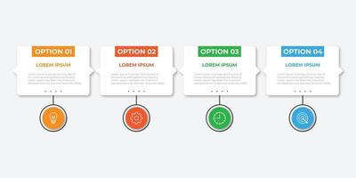 Vector Infographic label design template with icons and 4 options or steps. Can be used for process diagram, presentations, workflow layout, banner, flow chart, info graph.