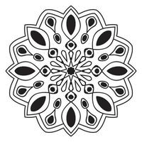 lindo mándala. Ronda ornamental doodle flor aislado sobre fondo blanco. vector